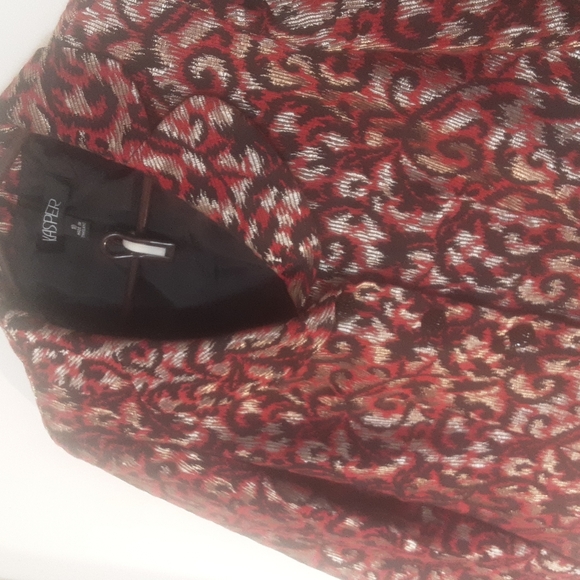 Vintage Kasper Red/Black/Gold Blazer Sz 10 - Picture 2 of 7